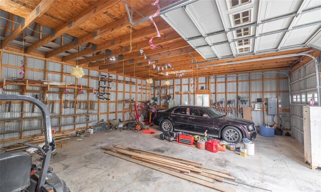 garage with electric panel