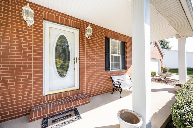 property entrance with a porch