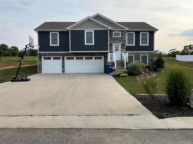 split foyer home with a garage