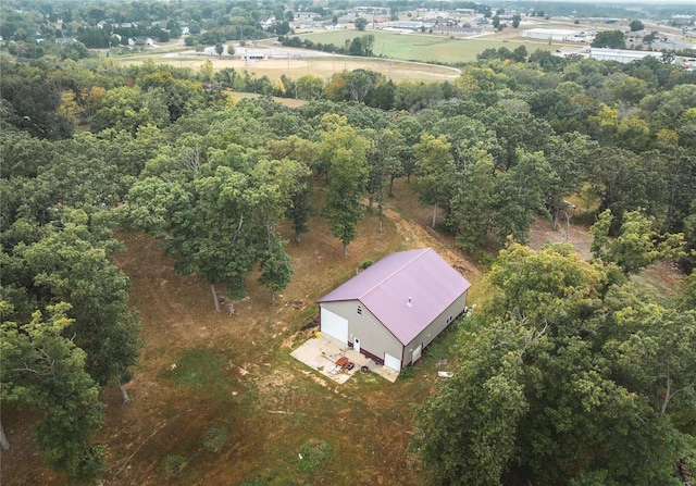 aerial view with a rural view