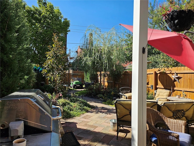 view of patio featuring grilling area