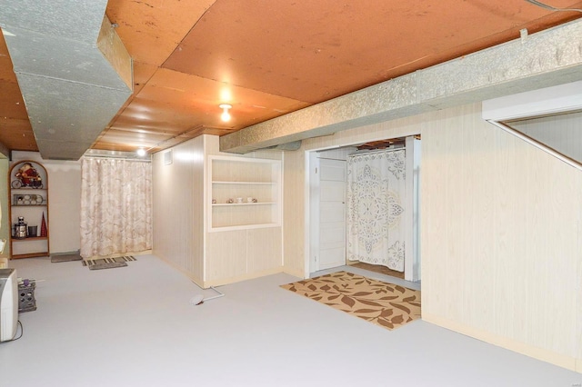 basement with built in features