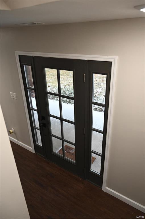 interior space featuring dark hardwood / wood-style floors