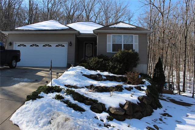 view of front facade with a garage