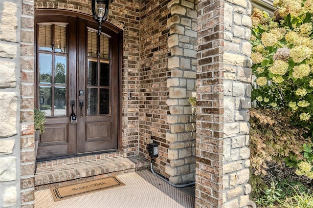 entrance to property with french doors