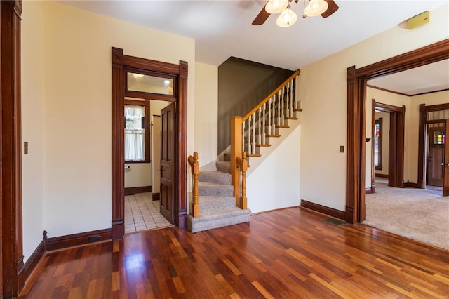 interior space with hardwood / wood-style flooring