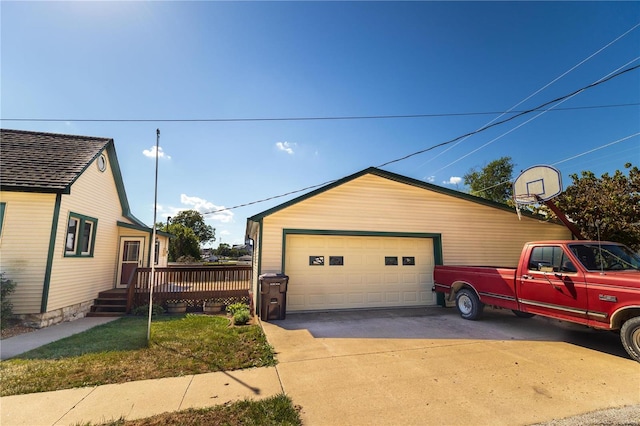 view of garage