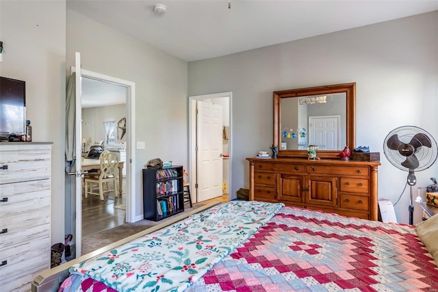 bedroom featuring wood-type flooring