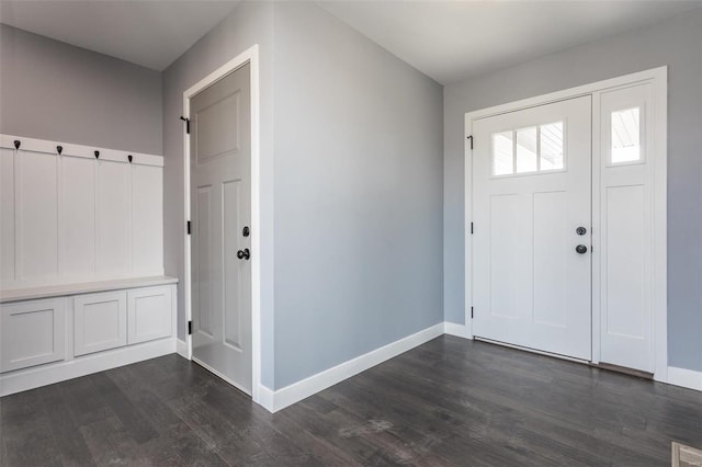 foyer featuring dark hardwood / wood-style floors