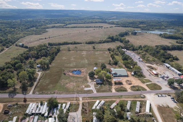 aerial view featuring a rural view