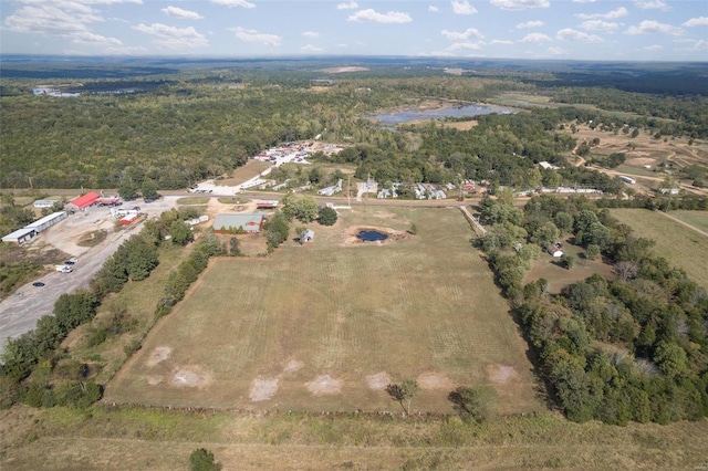 birds eye view of property with a rural view