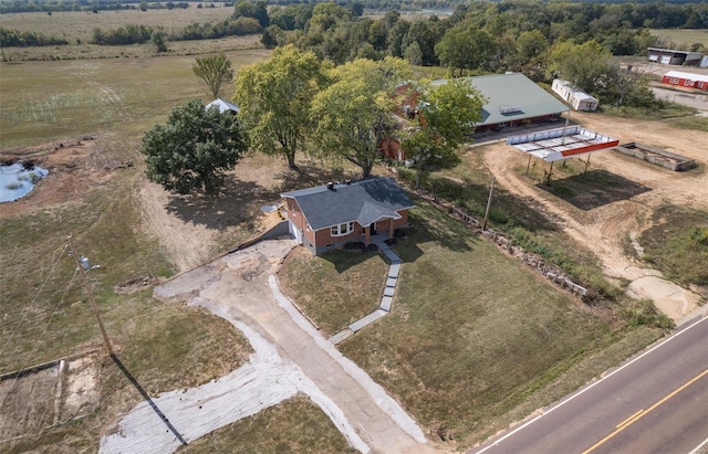 aerial view featuring a rural view