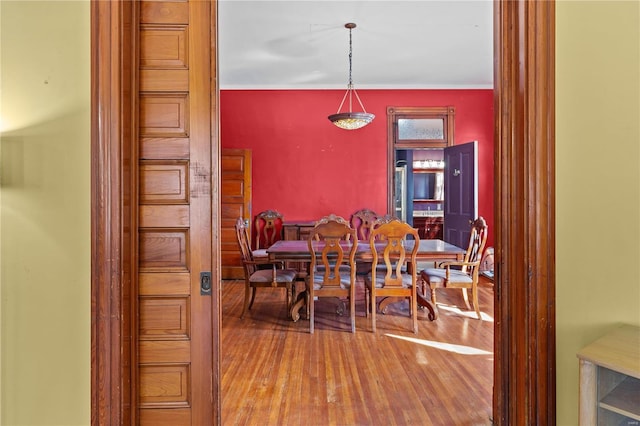 dining room with wood-type flooring