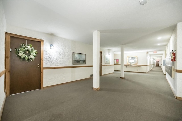 basement featuring carpet floors