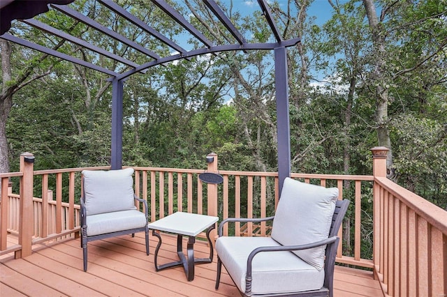 deck with a pergola