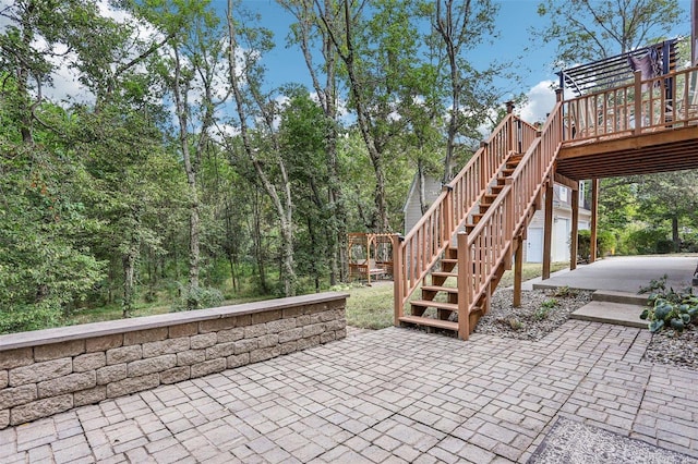 view of patio / terrace with a wooden deck