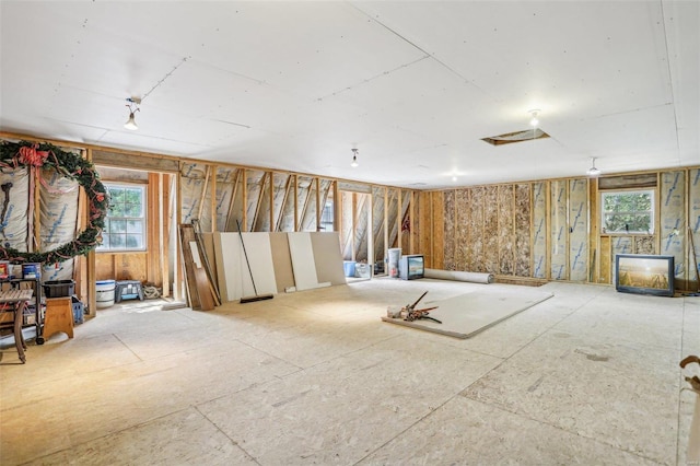 basement with plenty of natural light