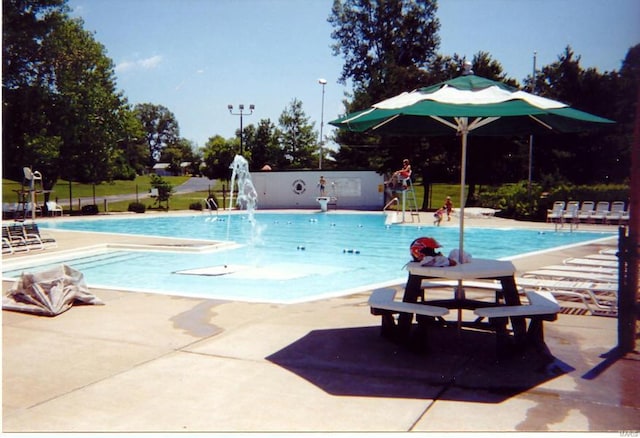 view of pool featuring a patio area