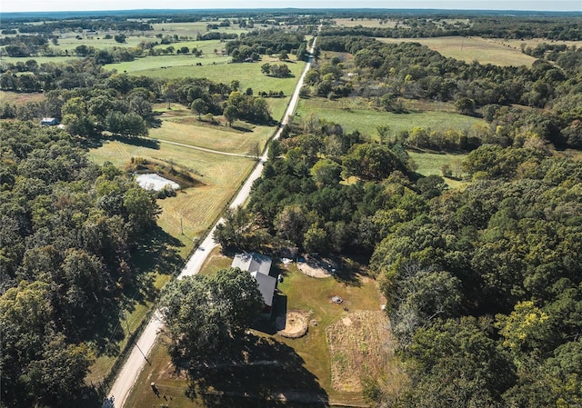 drone / aerial view with a rural view