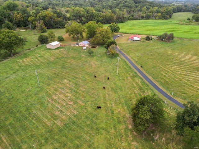 aerial view with a rural view