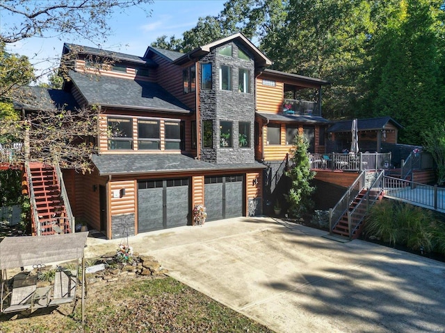 exterior space featuring a garage