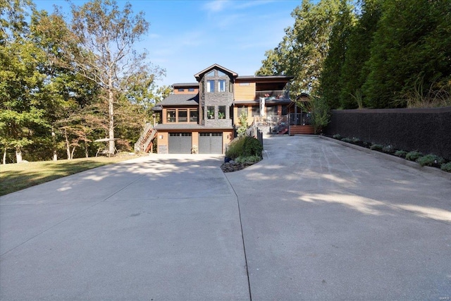 view of front of house with a garage