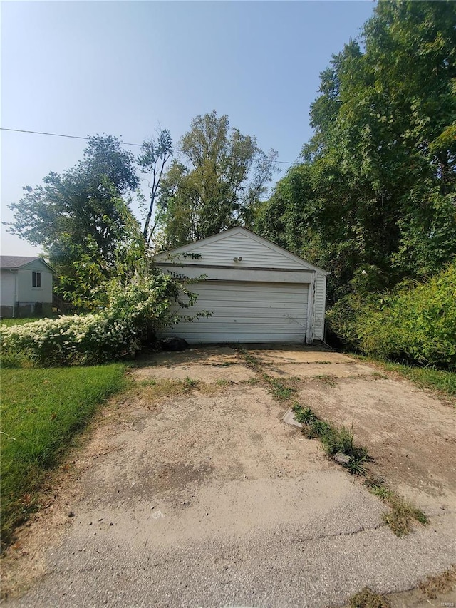 view of garage