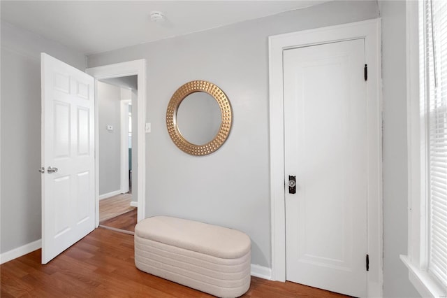 hall featuring hardwood / wood-style floors