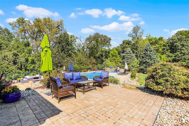 view of patio featuring outdoor lounge area