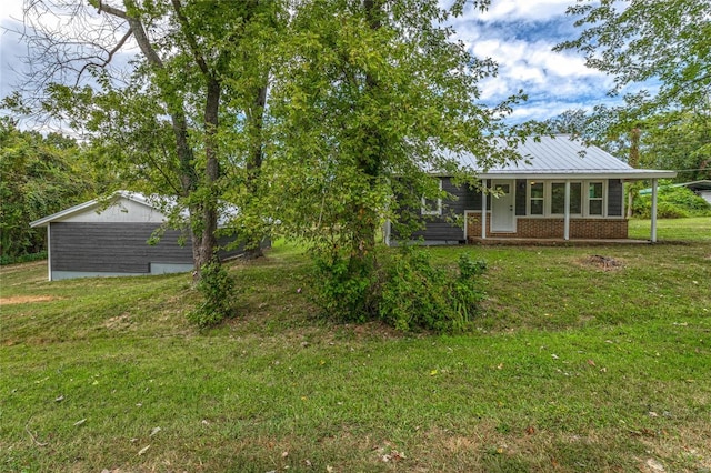 view of yard featuring a porch