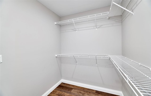 spacious closet with wood finished floors