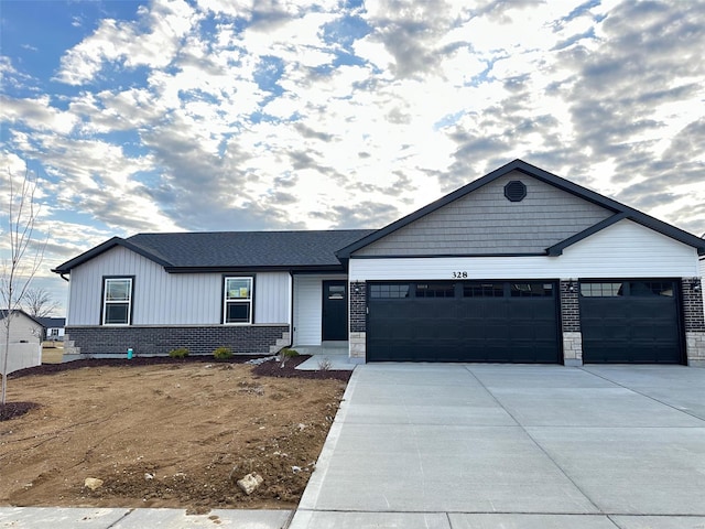 view of front of home with a garage