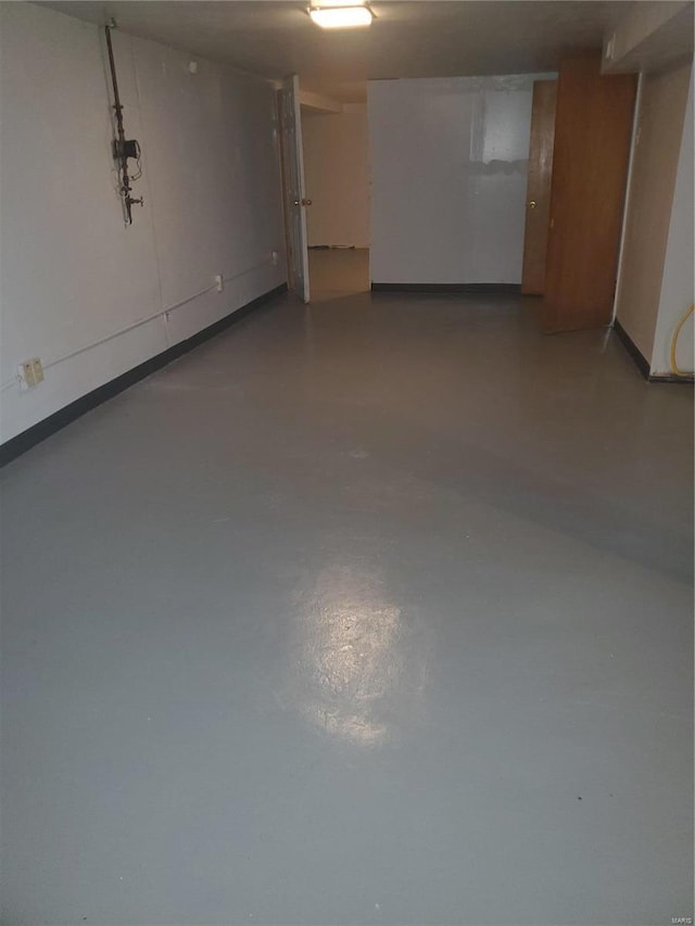 view of finished below grade area