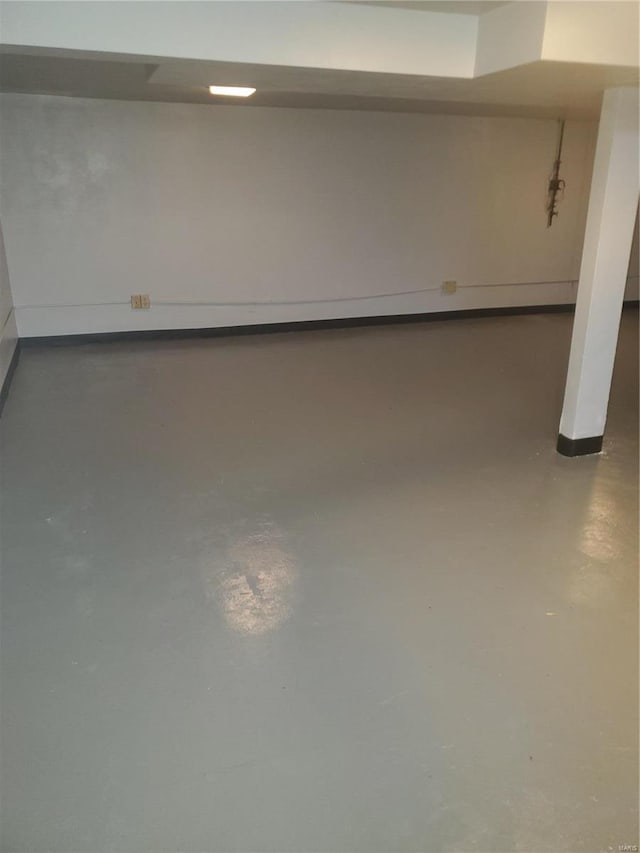 finished basement with baseboards