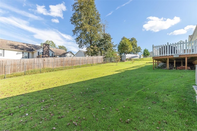 view of yard featuring a deck