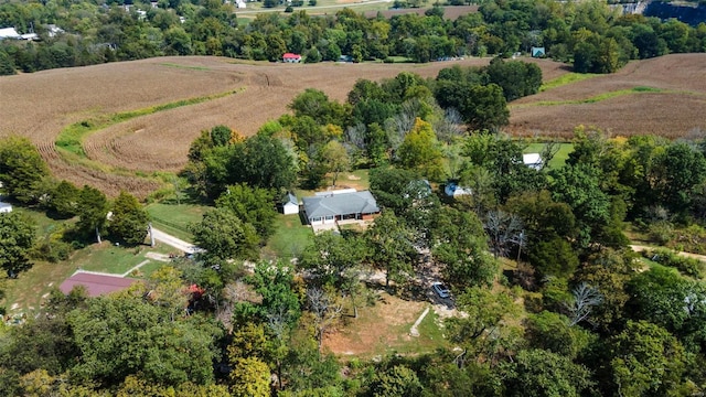 bird's eye view featuring a rural view