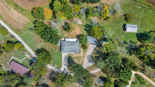 bird's eye view with a rural view