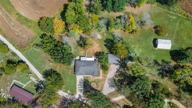 drone / aerial view with a rural view