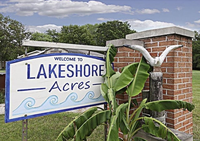 view of community sign