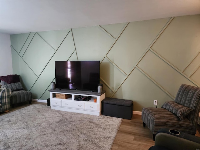 living room featuring light hardwood / wood-style flooring