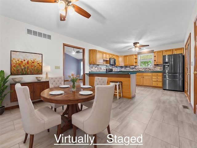 dining room with sink