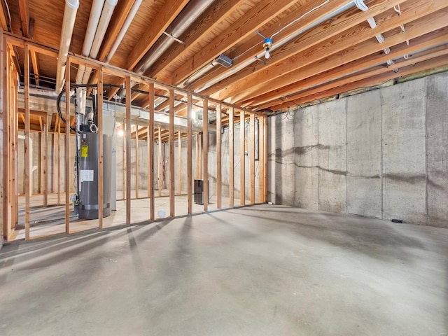 basement with gas water heater