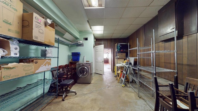 storage room featuring washer / dryer