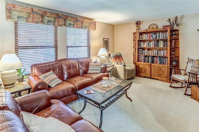 living room featuring carpet flooring