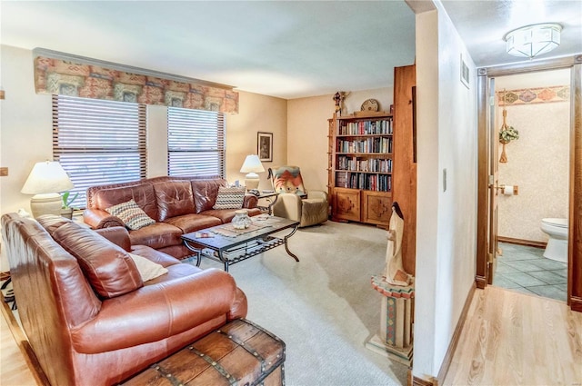 living room featuring light hardwood / wood-style floors