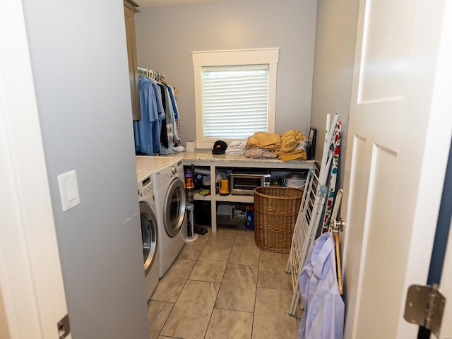 washroom featuring independent washer and dryer