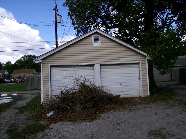 view of garage