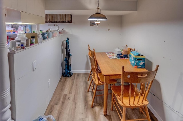 dining area featuring light hardwood / wood-style flooring