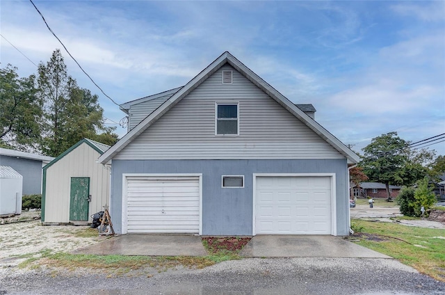 view of garage