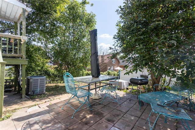 view of patio / terrace with central AC unit